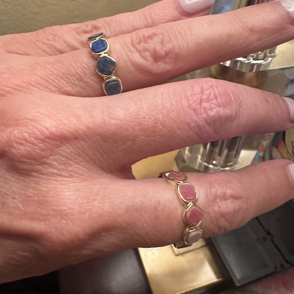 Gorgeous Crystal Gemstone Gold Open Band Ring - Picture 7 of 7